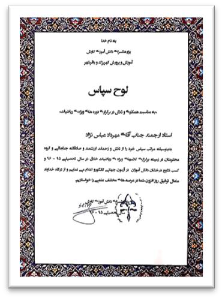 تقدیرنامه و نامه رسمی همکاری ذهن پویا 6